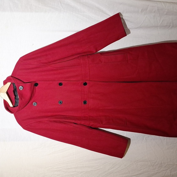 Old Navy Jackets & Blazers - Vintage Wool Rayon Double-Breasted Red Trench Coat, Old Navy, 16, NWOT